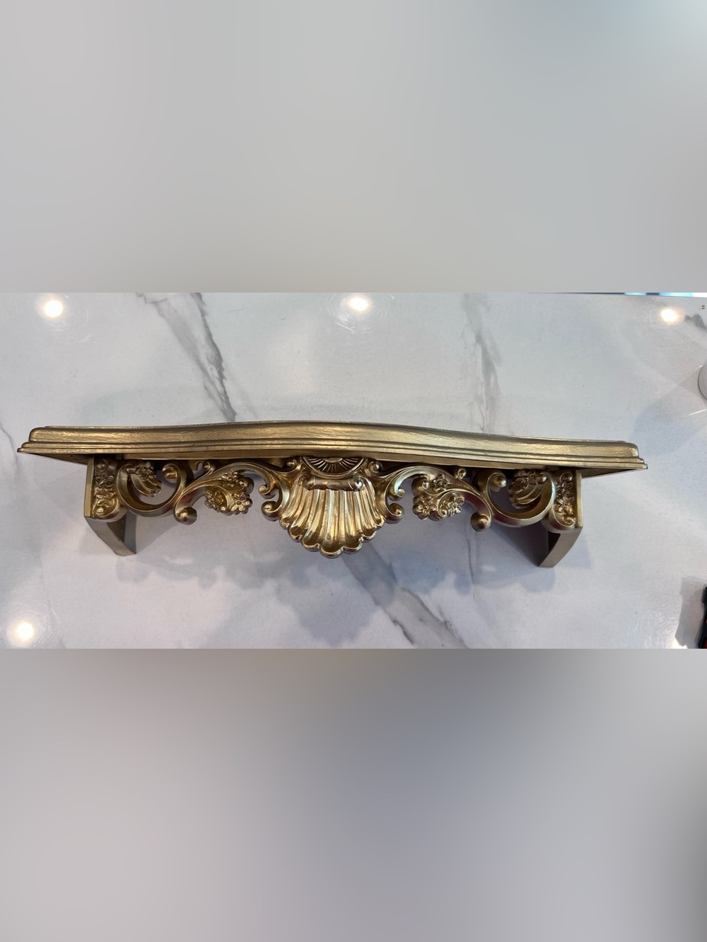 Homco Hollywood Regency Gold Wall Shelf #3069
